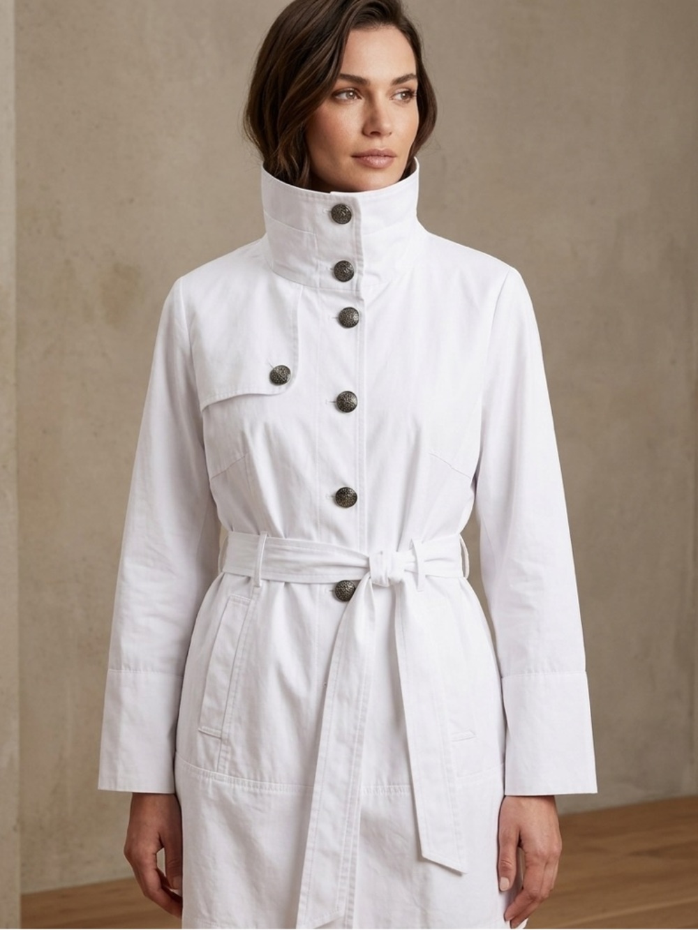Black Rivet Trench Jacket